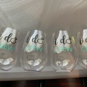 I Do Crew Stemless Wine Glasses (plastic)